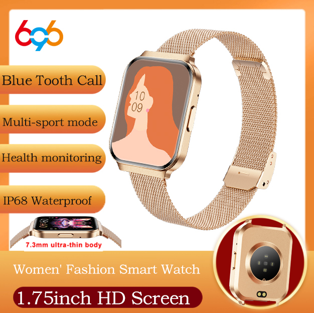 Smartwatch Ladies Watches For Women - All Metal Body Women Smartwatch Blue