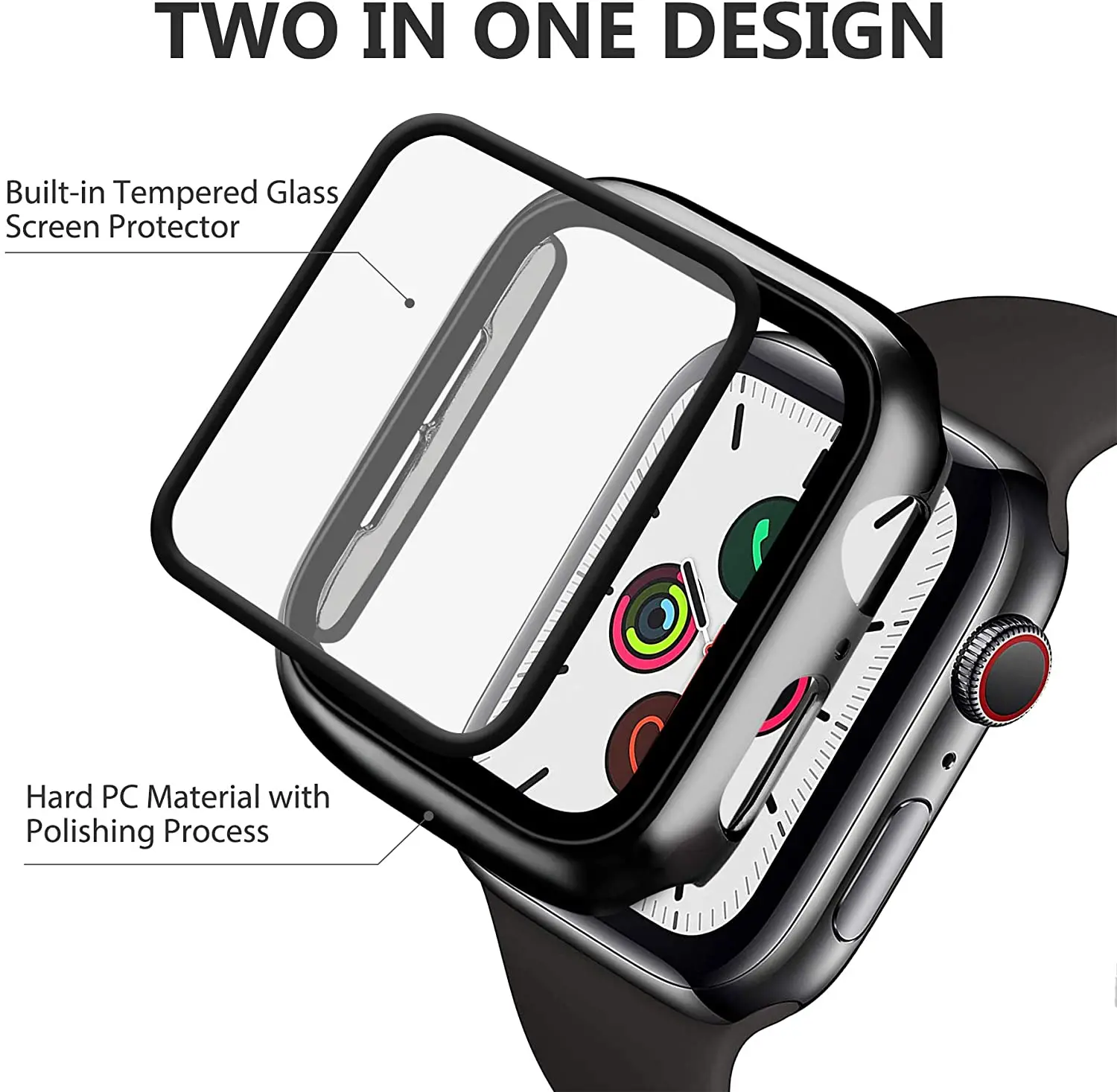 Tempered Glass+cover For Apple - Iwatch Smartwatch Series 7 recension och pris
