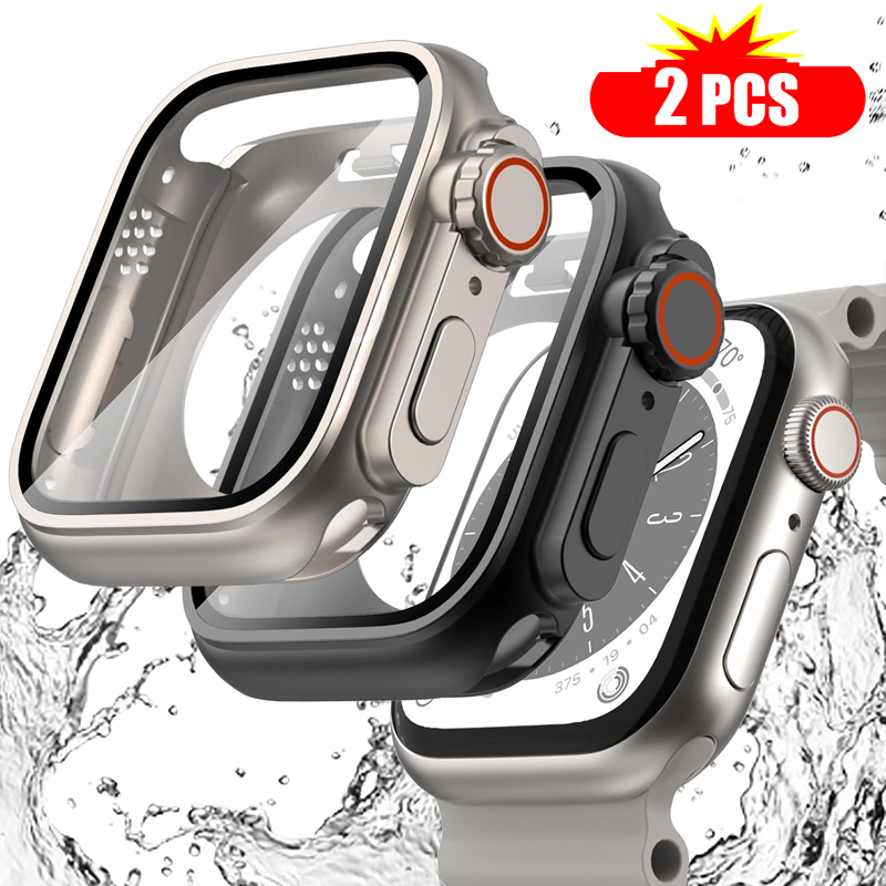 2PCS Tempered Glass+Cover For  - Iwatch Smartwatch Series 7 recension och pris
