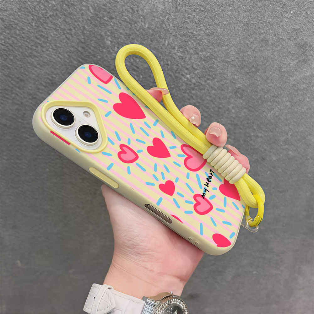 Red Heart Striped INS Phone Ca - Samsung Galaxy Strap recension och pris