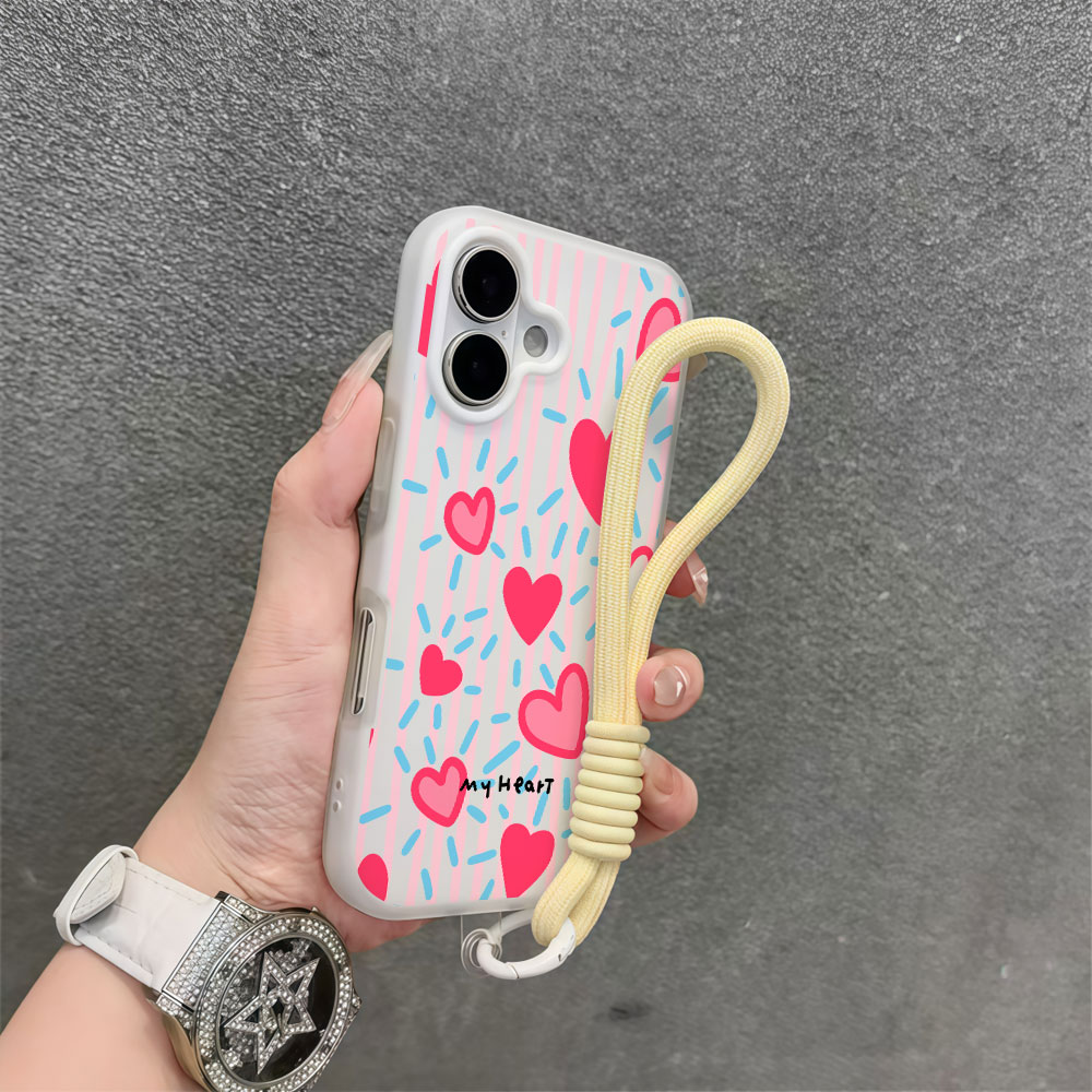 Red Heart Striped INS Phone Ca - Samsung Galaxy Strap recension och pris