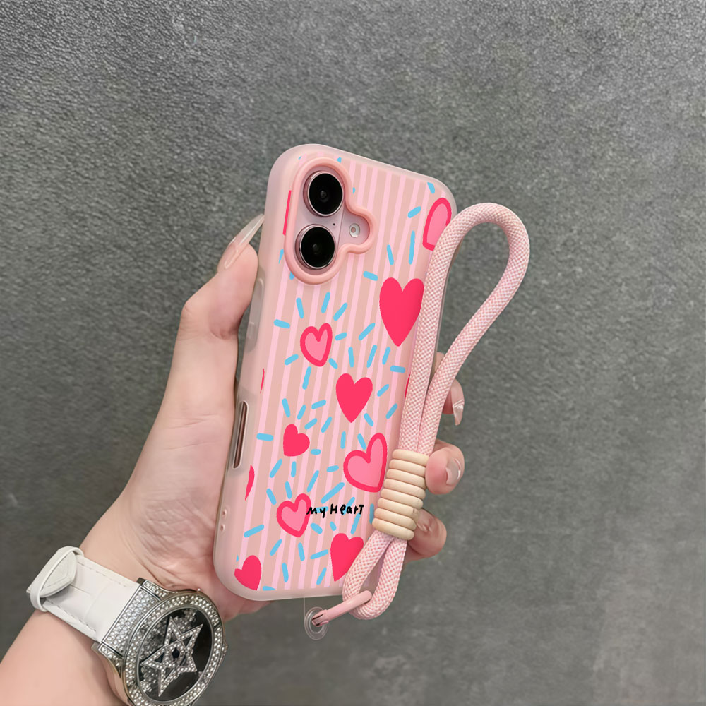 Red Heart Striped INS Phone Ca - Samsung Galaxy Strap recension och pris
