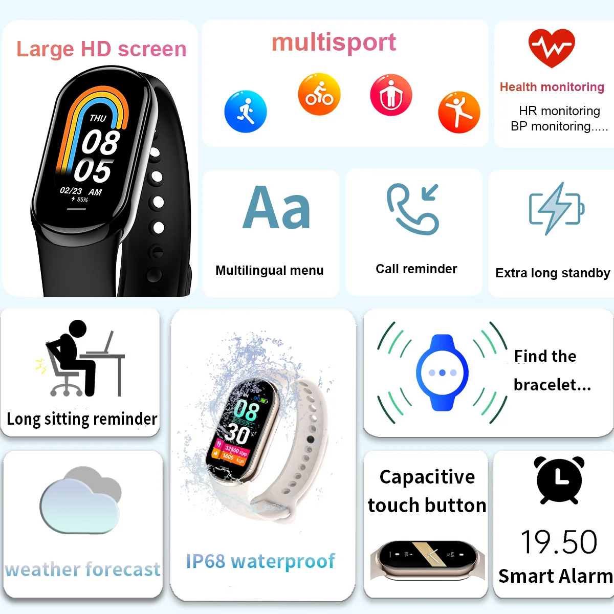 New Original Small M8 Band Sma - Smartwatch Watches For Men Digital recension och pris